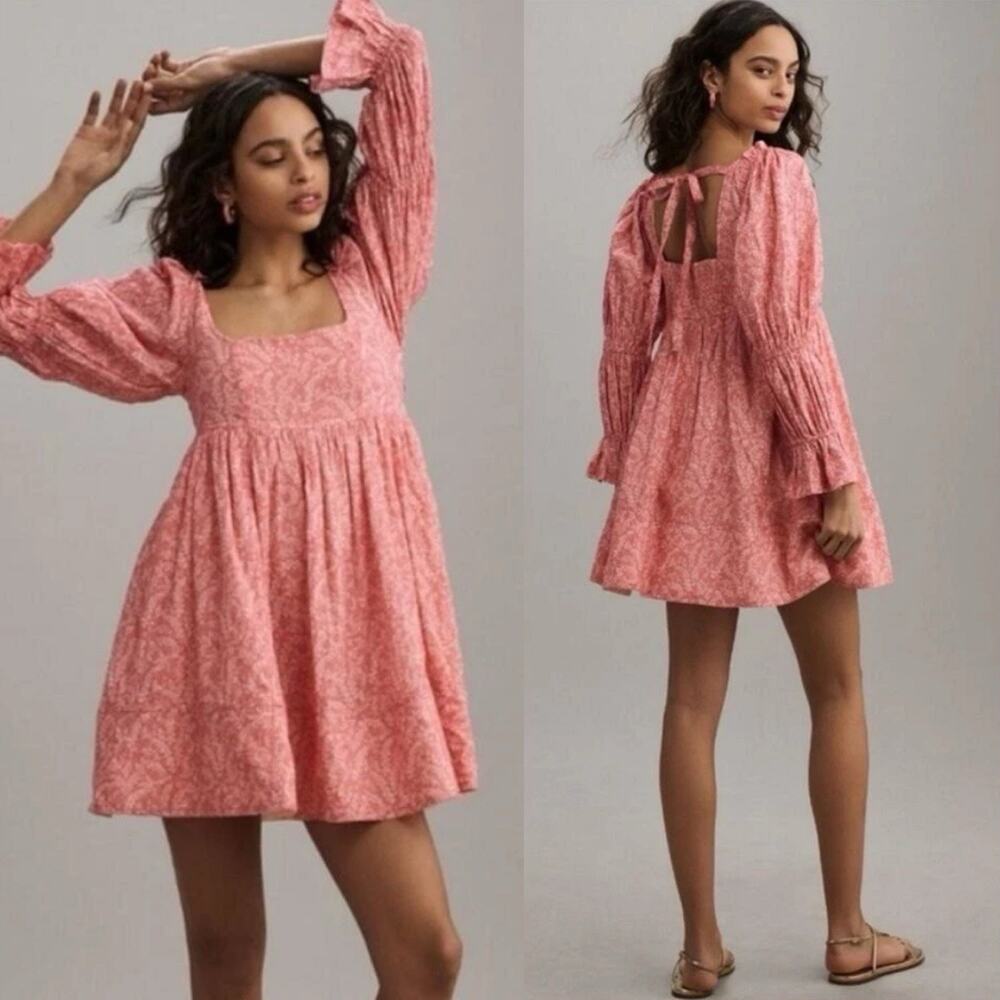 Anthropologie Pilcro Babydoll Mini dress XXS Cottage Core Bohoh Peasant festival